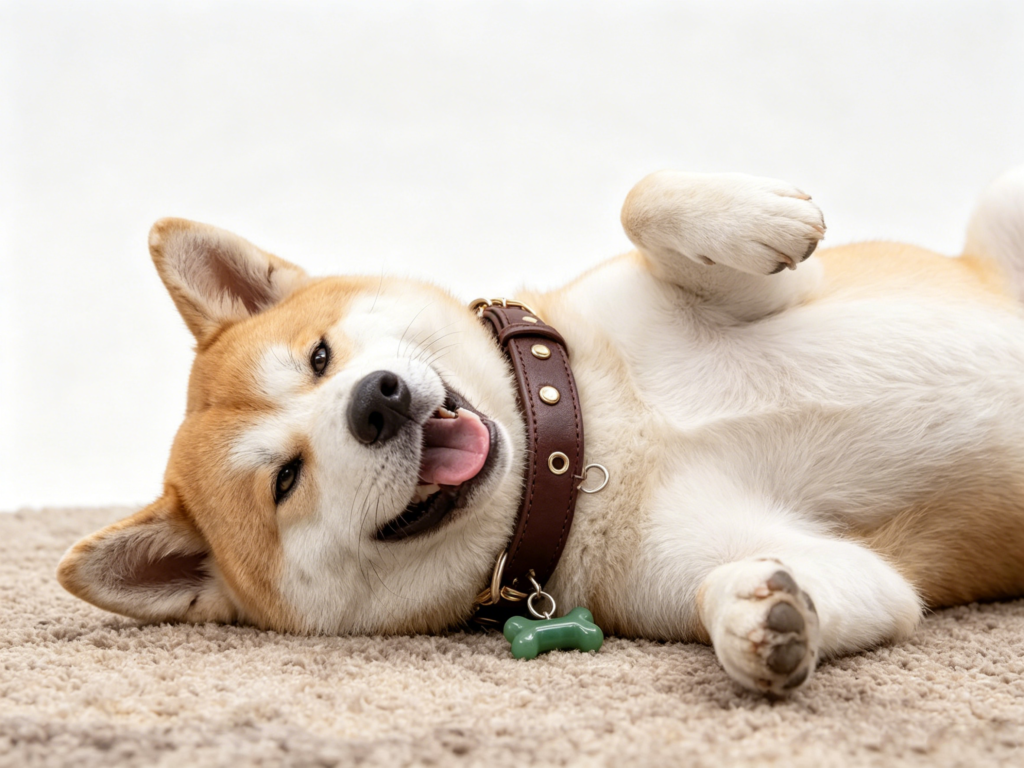 vintage bone charm leather pet collar | adjustable medium large dog collar for akita/shiba inu